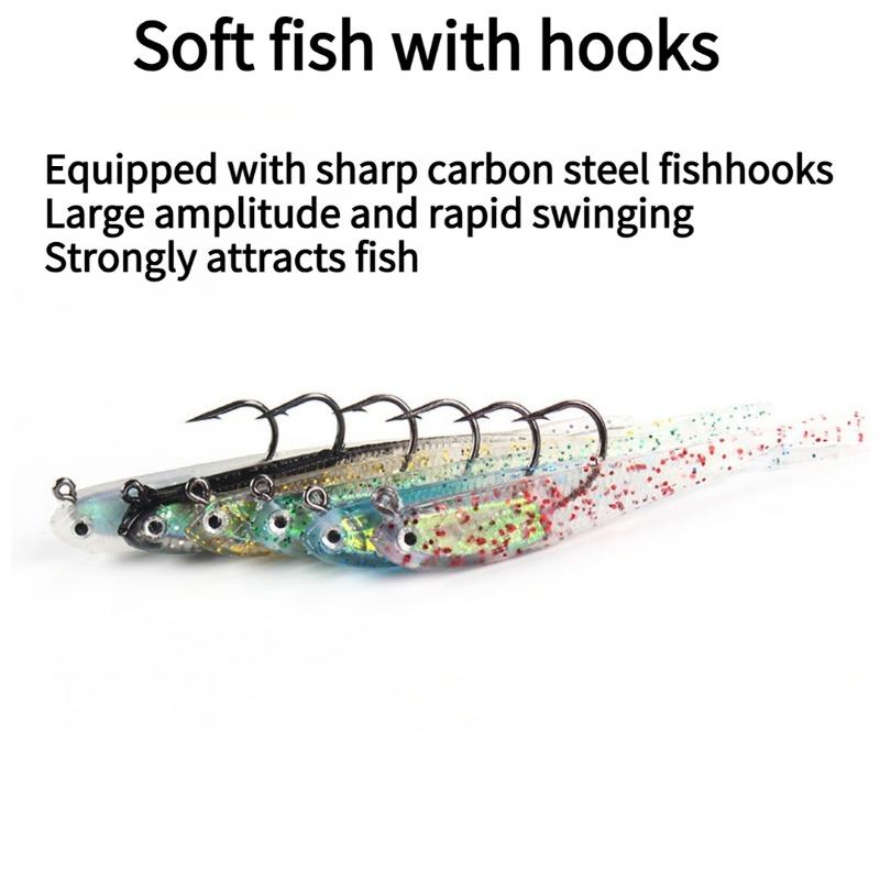 10PCS hook small fish bag lead fish 7.5cm6.5g color bag lead soft fish sea fishing, fishing supplies