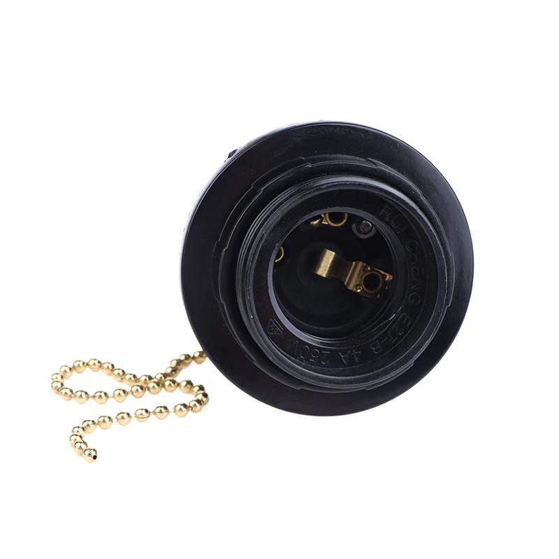(YY)1Pc 2026 New E27 Bakelite Self-locking Light Body with Zipper Switch Lamp Base E27 Full Tooth Lamp holder with Push Button