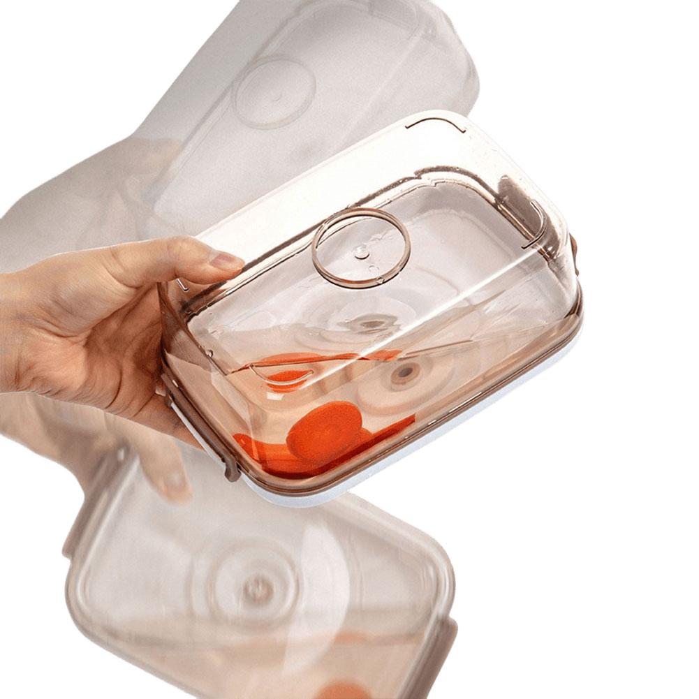 Вакуумный контейнер для хранения продуктов с вакуумным насосом, свежий контейнер со съемной дренажной пластиной, кухонный контейнер для хранения овощей и фруктов