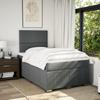 Box Spring Bed with Mattress Dark Gray 120x190 cm Fabric