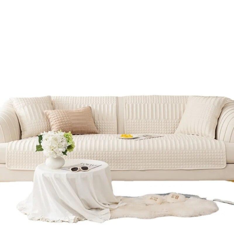 Autumn and Winter Luxury Plush Quilted Sofa Cushion Modern Simple Non-slip Sofa Cushion Towel Cover