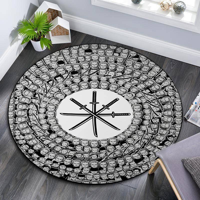 Zoro pattern round rug,Carpet Rug for Living Room Bedroom Playroom ,Non-slip Floor Mat,Holiday Gifts and Birthday Gifts.