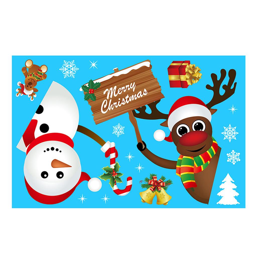 Electrostatic Glass Stickers On Christmas Windows And Christmas Stickers On Walls