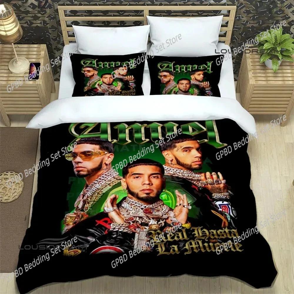 Постельное белье с принтом рэпера Anuel AA Для спальни Мягкое Современное Покрывала Удобное Детское Пододеяльник Чехол на одеяло и Наволочка