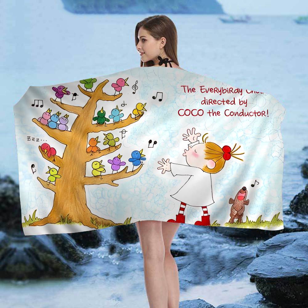 C-Coco-Chan Аниме Полотенце для ванны Микрофибра Мягкое Впитывающее Дышащее Для Девочек Детей Декоративное Мультяшное Пляжное Полотенце
