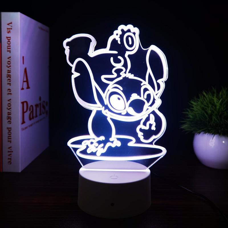3D Illusion Stitch 7/16 Color LED Night Light Smart Touch Room Decor Bedside Night Light Birthday Valentine's Day Christmas Gift