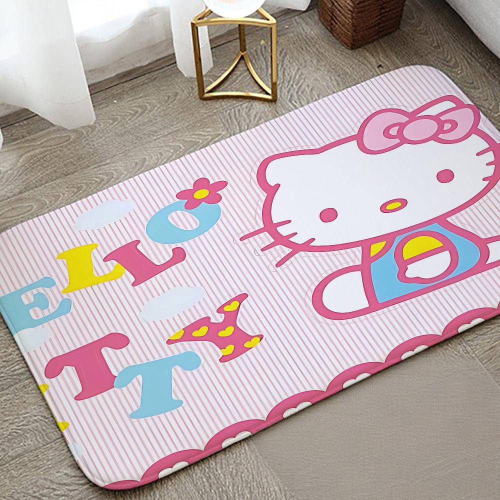 Cute Hellos-Kittys Carpet Bathroom Anti-slip Mat Door Mat Home Decoration Mat Entrance Door Mat Scratch-resistant Door Mat