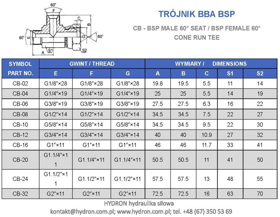 Trójnik Bba 1/2" Bsp
