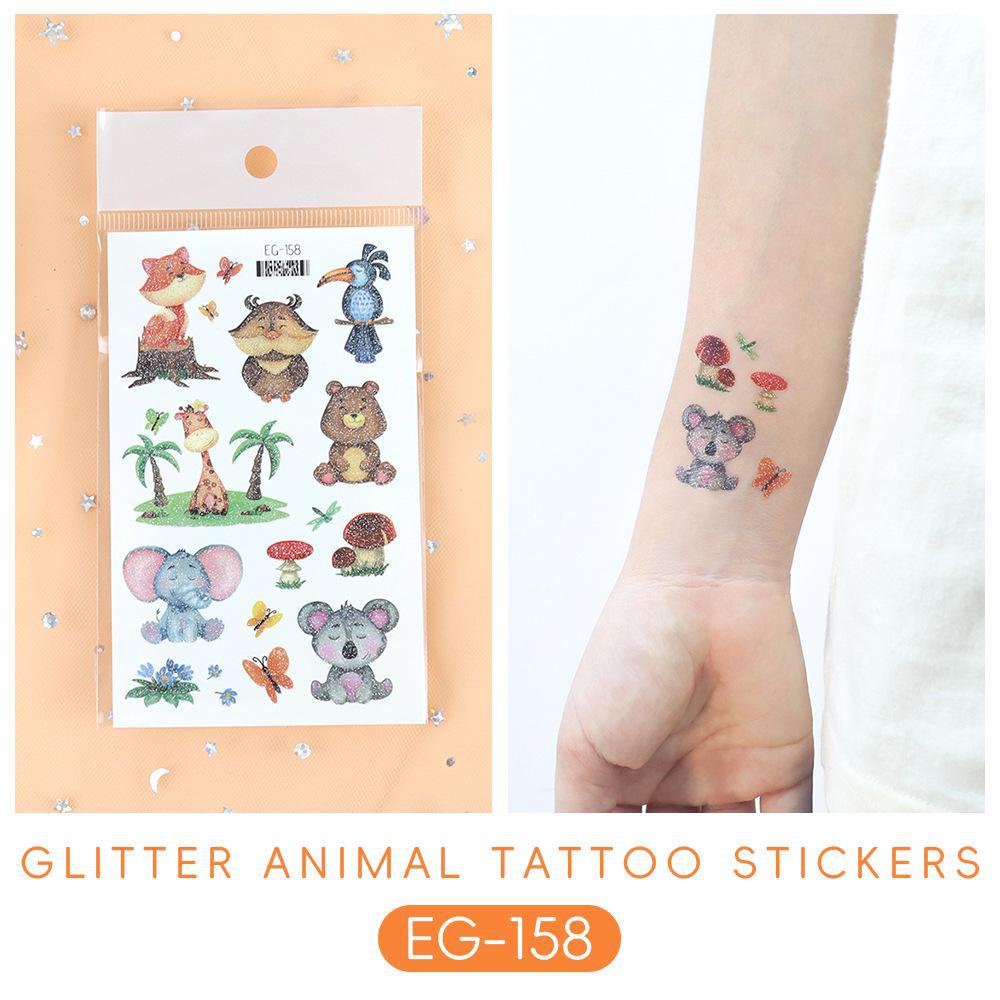 2023 Ruikalong водонепроницаемые блестящие морские животные мультфильм татуировки наклейки для детей