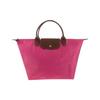 Le Pliage 30 Сумка-тоут с застежкой-молнией на кнопке, короткие ручки, кожаная, в форме пельменя, средний размер, розовый, Женские сумки-тоут 1623089P73