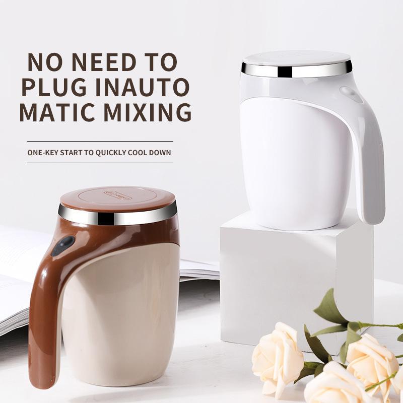 Automatic Stirring Mug, Rechargeable Portable Electric Coffee Stirring Cup, Stainless Steel Rotating Magnetic Home Drinking Tool
