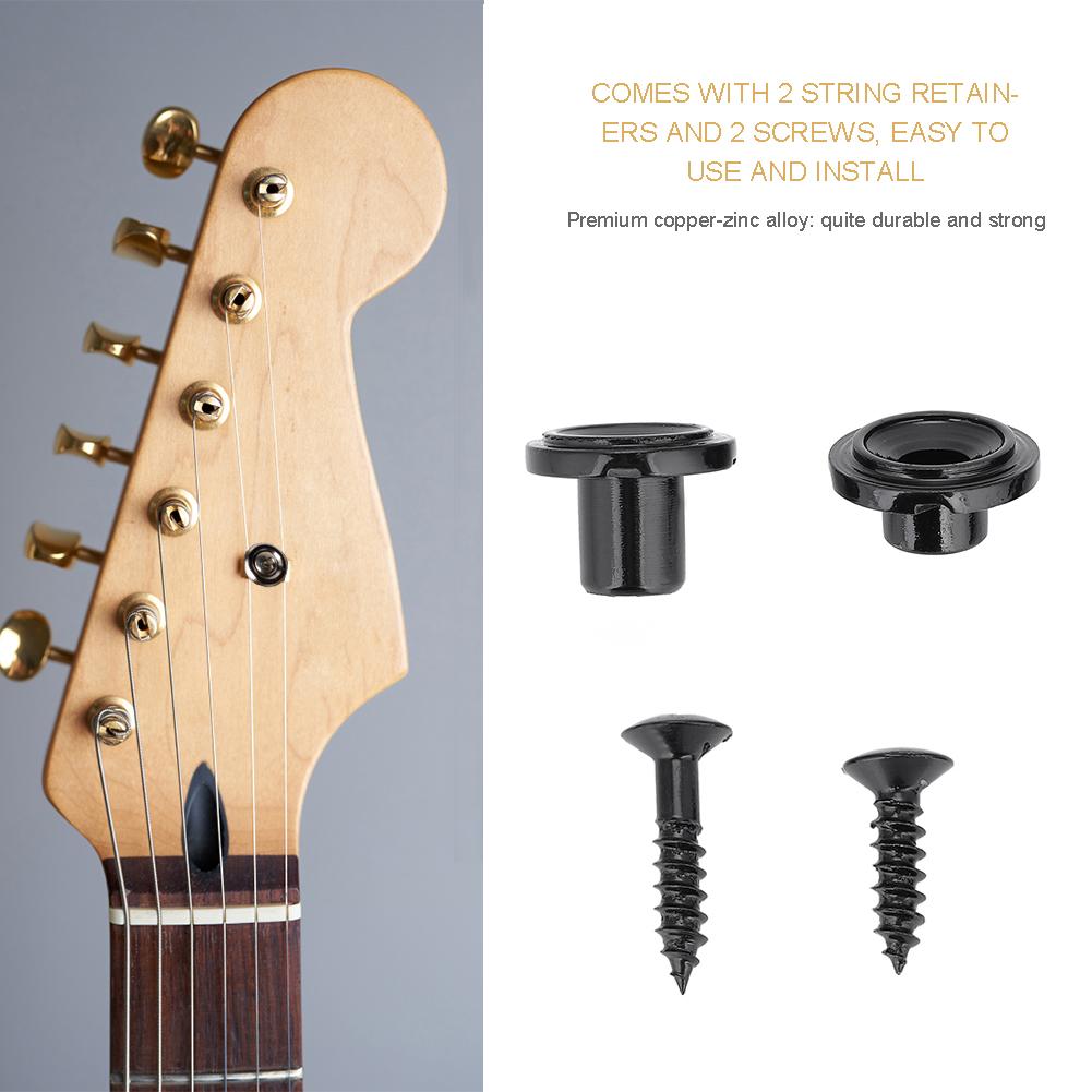 2PCS 5mm 7.8mm String Tree Retainer with Screw for Electric Guitar Part Accessory (Black)