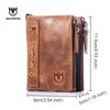 BULLCAPTAIN Genuine Crazy Horse Leather Men Wallet Short Coin Purse Small Vintage Wallets Brand High Quality Designer Carteira