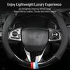 Suede Carbon Fiber Steering Wheel Cover Universal for Car Interior Breathable AntiSlip Fit for Most Vehicles