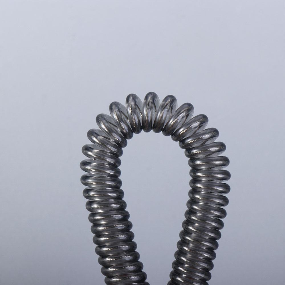 Ring Metal Carabiner Spring Elastic Rope Spiral Coiled Lanyard Safety Rope Stretch Fishing Tools