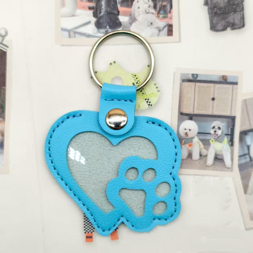 PU Leather Pet Hair Key Chain Portable Memorial Key Chain Pet Hair Storage Bag Pet Loss Memorial