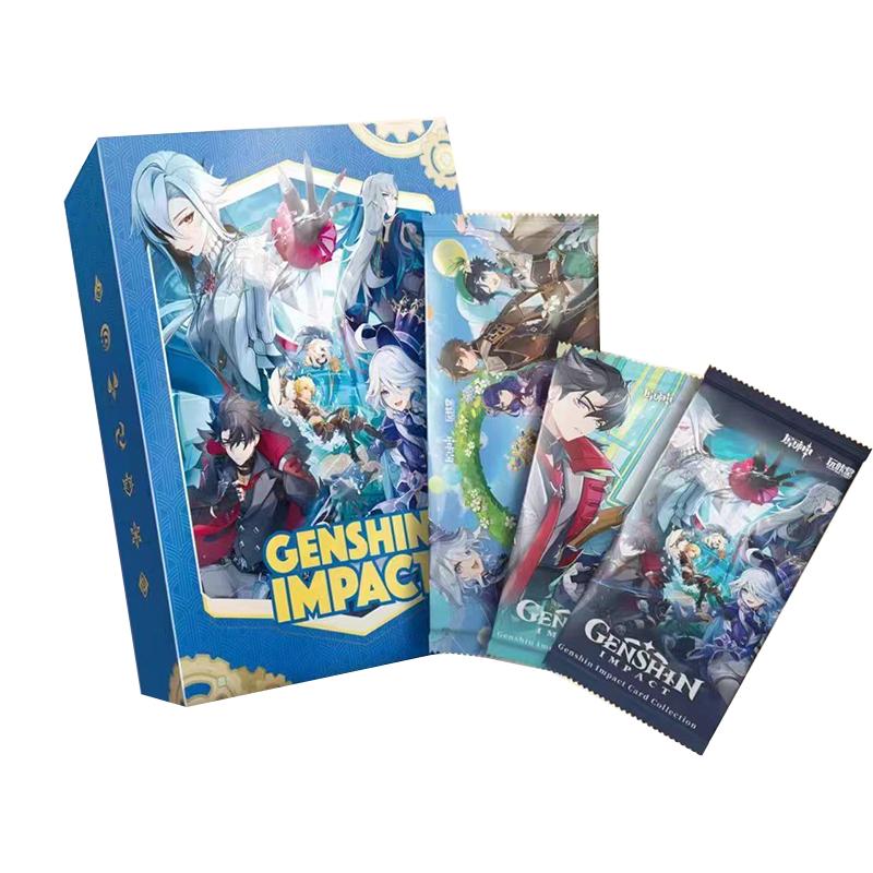 НОВЫЕ Карты Genshin 2-я Игра Анимация Периферия Коллекция Слепой бокс Королевская Карточная Семья Коробка Редкие Толстые Карты подарки на день рождения