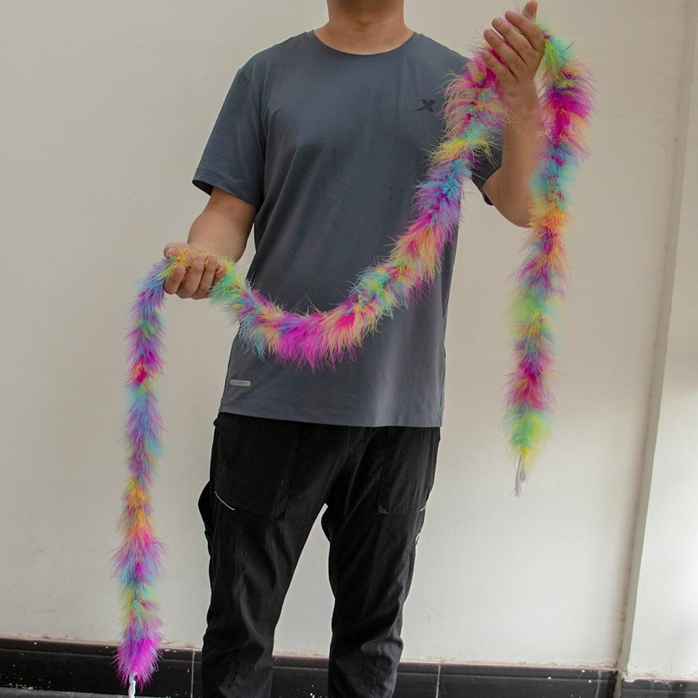 2Meters Colorful Marabou Turkey Feathers Boa 20G High Quality Plumes Shawl For Home Party Wedding Dress Decoration Feather Scarf