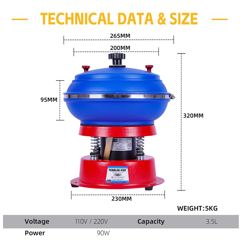Вибрационный полировальный станок тумблера емкостью 3 кг для металлических ювелирных изделий Вибрационный полировальный станок шлифовальные инструменты