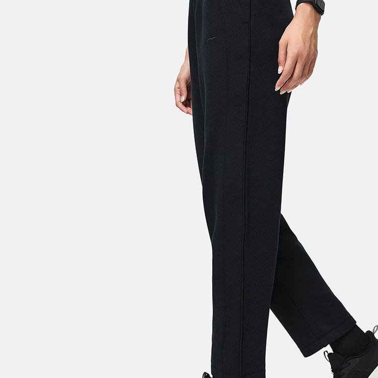 Спортивные брюки Li Ning Fitness Series с утолщенной резинкой на талии, прямые, женские, черные AKLT776-1