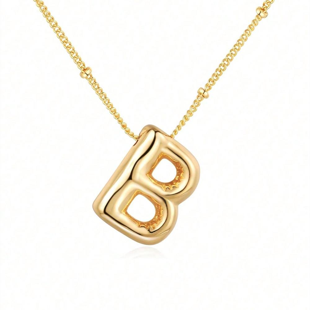 Винтажное ожерелье с подвеской в ​​виде воздушного шара и массивных букв для женщин, золотого цвета, 26 английских букв, инициалов, ожерелья, ювелирное изделие, подарок