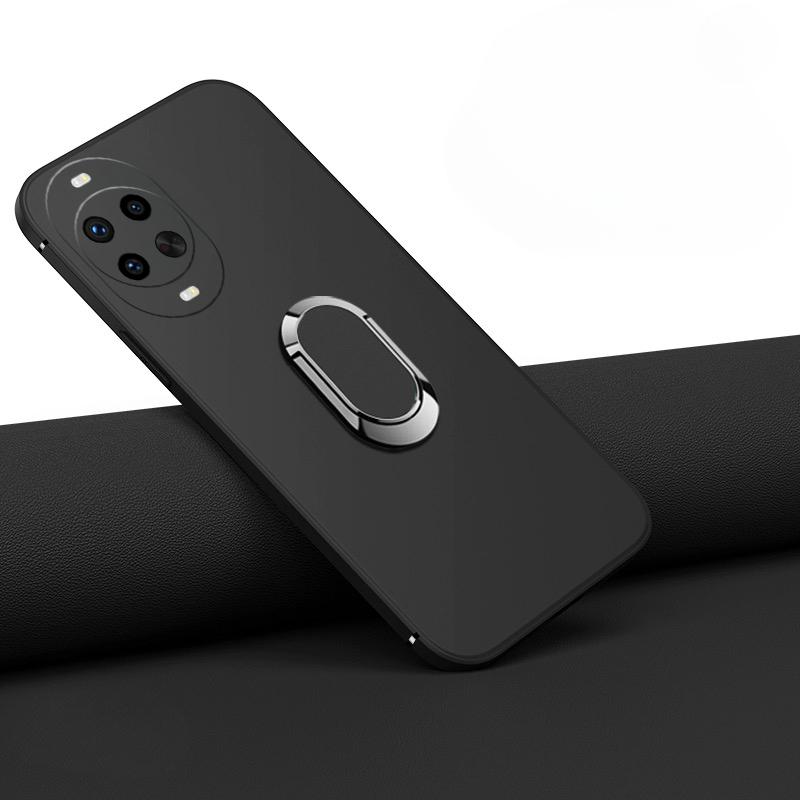 Для Huawei Nova 14 Чехол Металлическое Кольцо-Подставка Чехол для Телефона Автомобильный Держатель Матовый Мягкий Силиконовый Корпус для Телефона Huawei Nova 14 Pro
