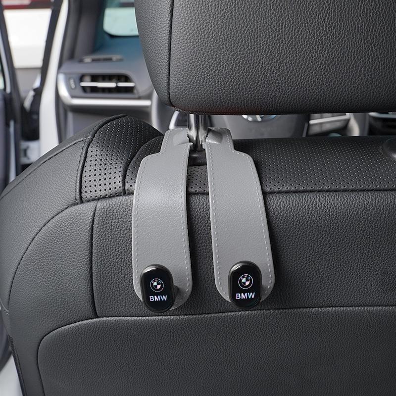 Suede Car Accessories Seat Back Hook Suede Double-Headed Storage Hooks For BMW G80 G06 G07 G42 G14 G15 M2 M3 M4 M5 M6 M7 Sticker F222