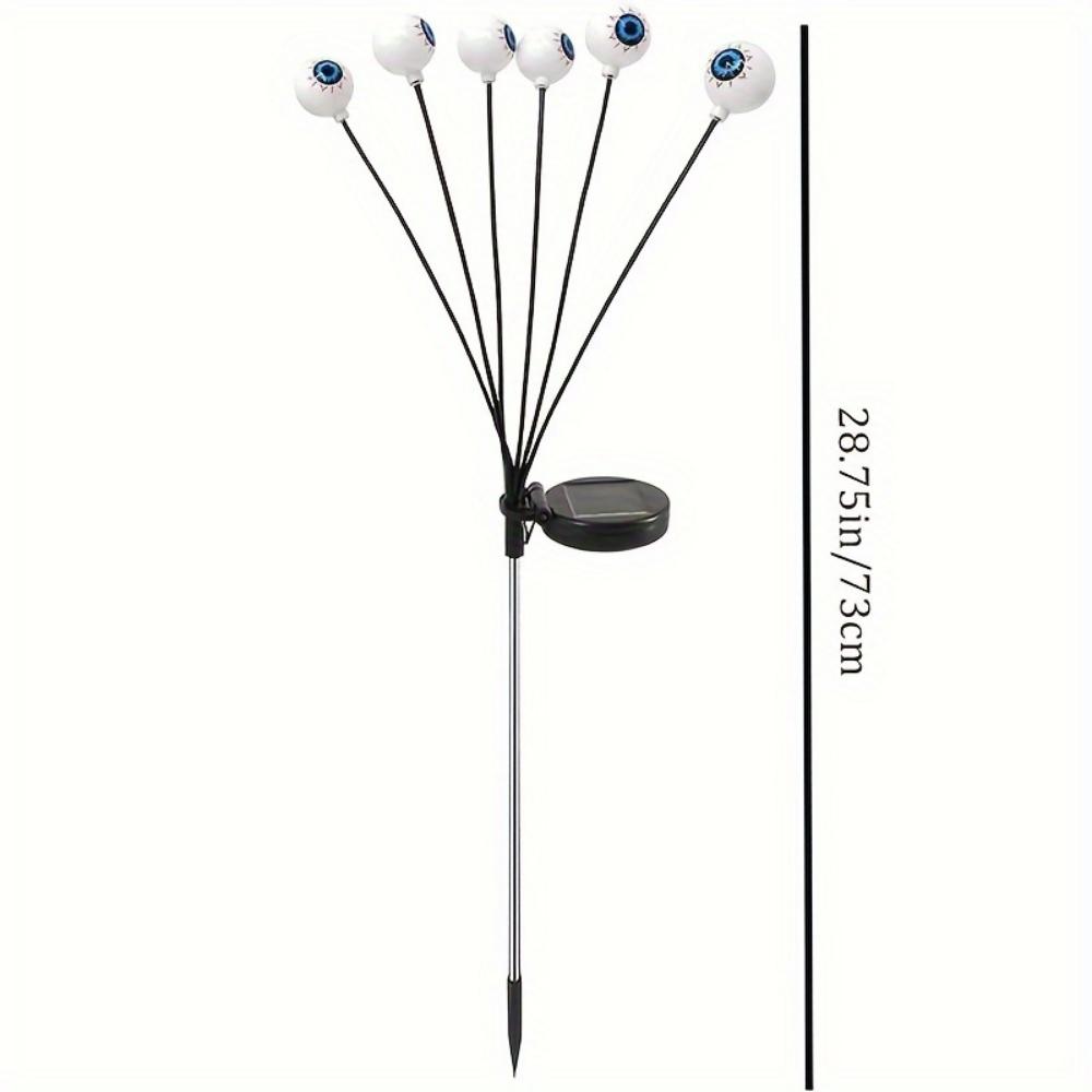 Ужасающий глазное яблоко Солнечный садовый светильник Хэллоуин Украшение Уличные качающиеся светлячки, Призрачные огни Солнечные для газона, террасы, украшения для вечеринки