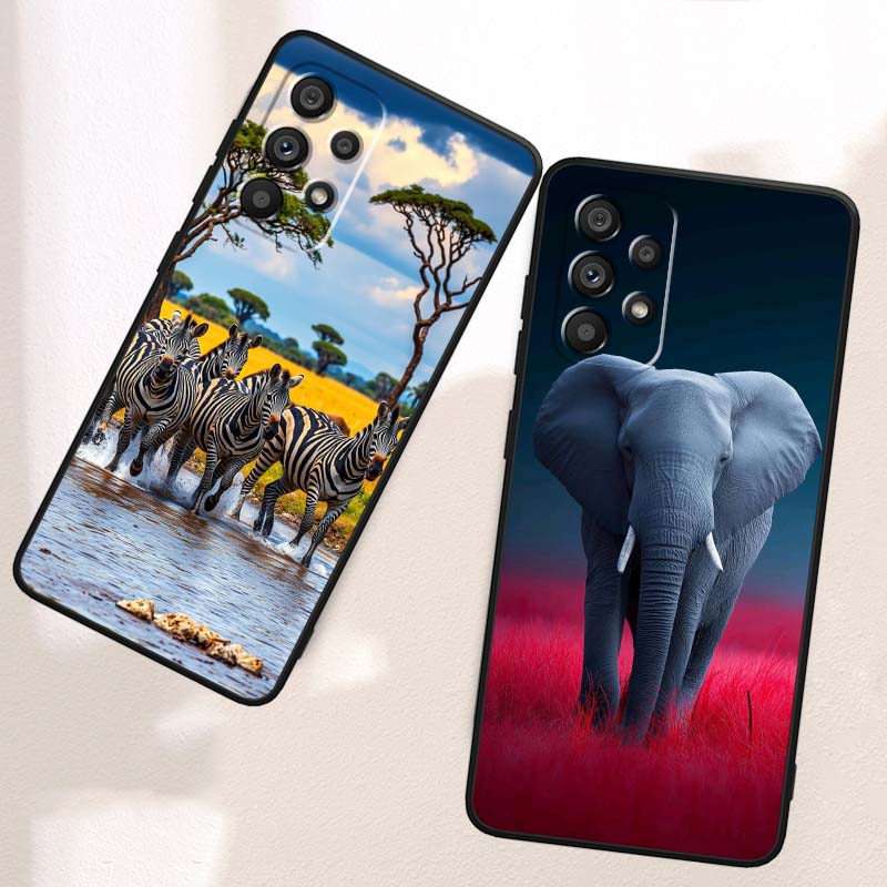 Мультяшные Аниме Животные Чехол для Телефона Для Samsung A73 A72 A71 A55 A54 A53 A52 A51 A13 A22 A16 A15 A12 A14 A26 A07 5G Черный