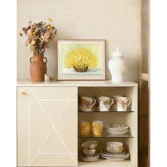 RINTO Art Panel Flower Yellow Bouquet Painting Frame Good Luck Interior Stylish Poster Stand Framed Feng Shui Wealth