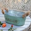 Double Handles Ellipse Iron Flower Pots Retro Style Garden Planting Tool Storage Bucket Florist Home Furnishing Vase Decoration
