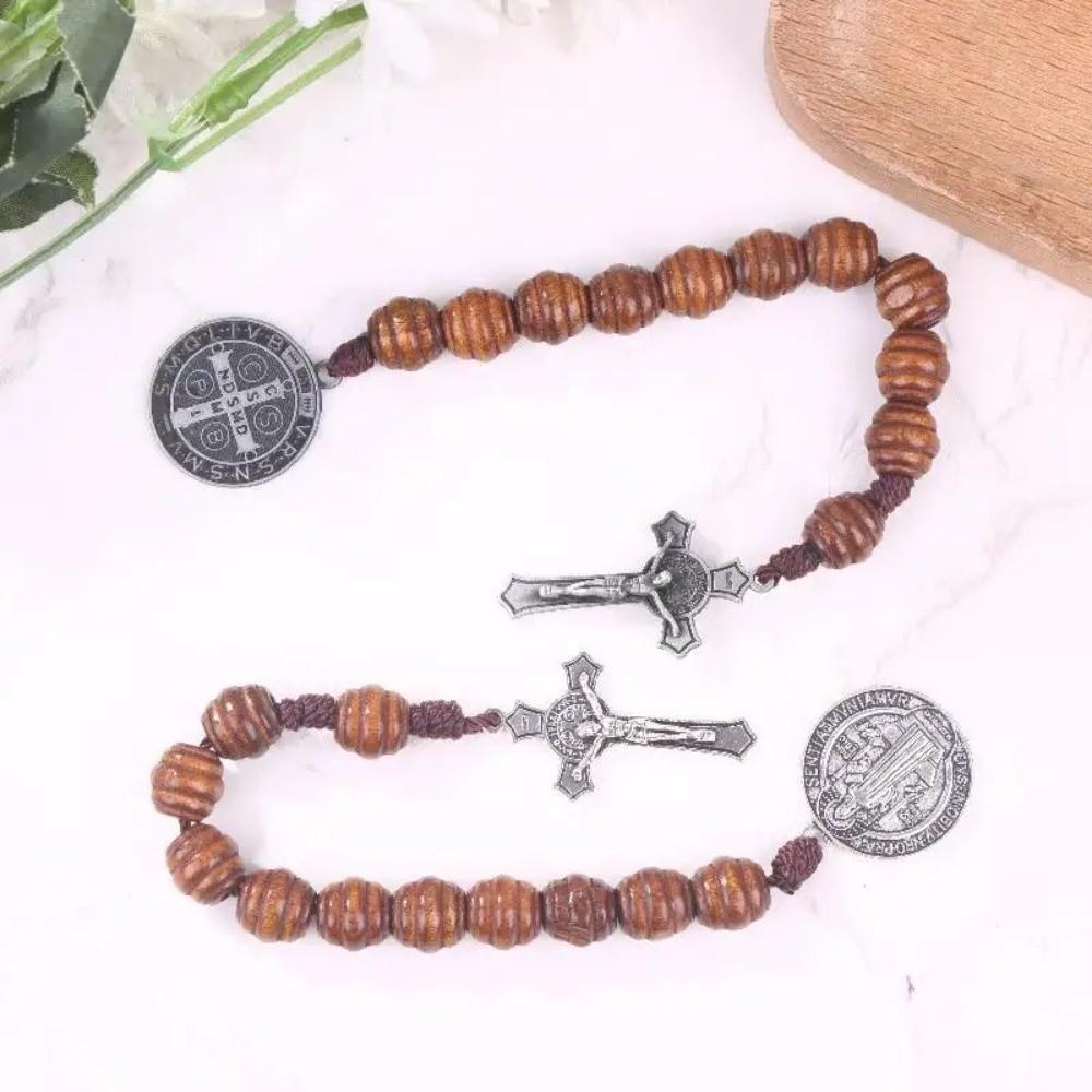 Prayer Saint Benedict Medal Blessing Saint Benedict Rosary Wooden Prayer Beads Prayerful Catholic