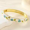 Zinc Zinc Zinc Alloy Enamel Bracelet Floral Motifs Flower Texture Bracelet Dropped Glaze Bracelet  African