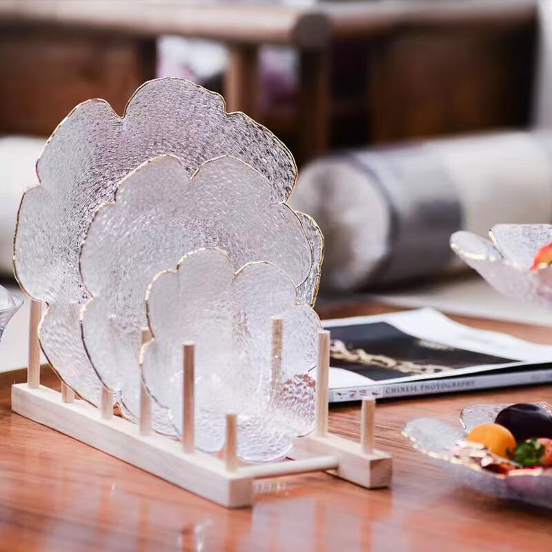 VAKADA Glass Fruit & Snack Serving Plate Set
