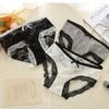 Bowknot Lace Panties Jacquard Mesh Lace Panties for Women Mesh Contrast Color Women's Panties Transparent Panties
