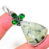 Пренит, Диопсид Ручная работа Серебро 925 пробы Подарок Подвеска 2,25" Q2N80