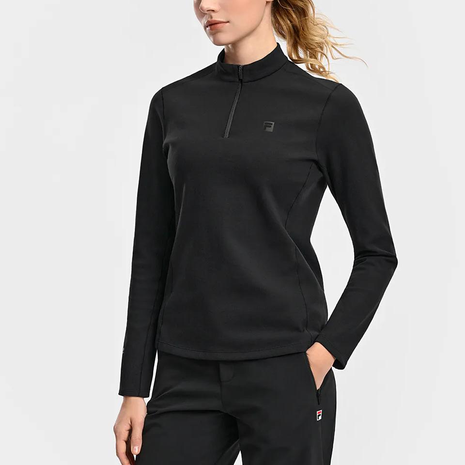 Fila Исследуйте функциональную футболку Optima Simple Спортивная тренировка На открытом воздухе Удобная Дышащая Приталенная Универсальная Футболка с длинным рукавом A11W617210FBK