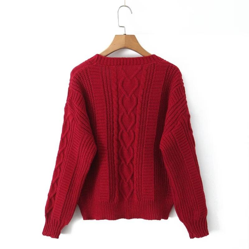 Women's Autumn and Winter Single-breasted Knitted Cardigans Solid Color Gentle Style Sweater Jacket Versatile