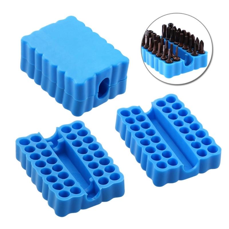 32 Holes Bit Holder for Screwdriver Drill Storage Hex Shank Organizer for 6.35MM Shank Storage Box Accessories