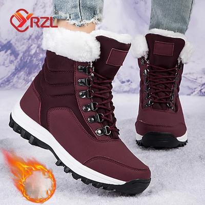 YRZL Зимняя обувь Женские теплые нескользящие ботильоны Мягкие удобные теплые уличные женские ботинки Женские 2024 Новые меховые зимние ботинки на платформе