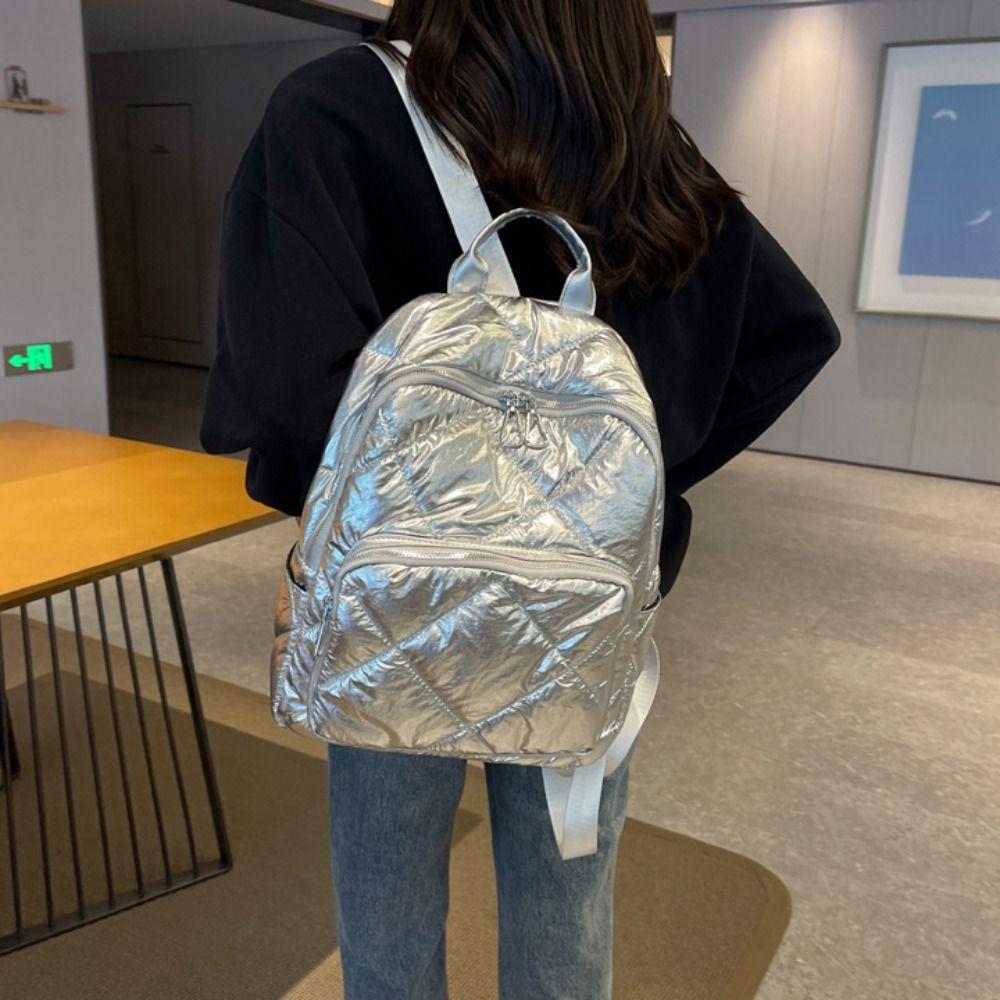 Cloud Space Cotton Backpack Solid Color Student Schoolbag All-match Bubble Shoulder Bag Outdoor