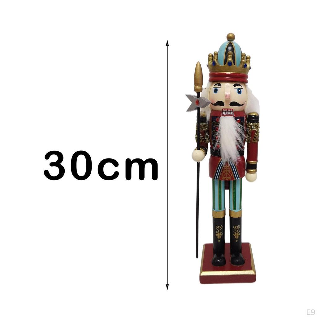 12 Inch Height Wooden Nutcracker Soldier Ornaments Handmade Handpainted Doll Puppet Toy Gift for