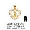 OCESRIO White Crystal Virgin Mary Pendant for Necklace Copper Gold Plated Heart Water Drop Amulet Jewelry Making Supply pdtb067