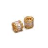 3pcs Stainless Steel Long Tubes Zircon Beads Spacer Big Hole Bead Charms for DIY Jewelry Making Bracelets Necklace Supplies