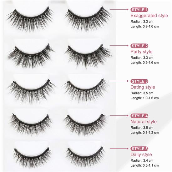 5 пар 3D магнитной подводки для глаз, набор жидких накладных ресниц, магнитные ресницы, водостойкий стойкий макияж