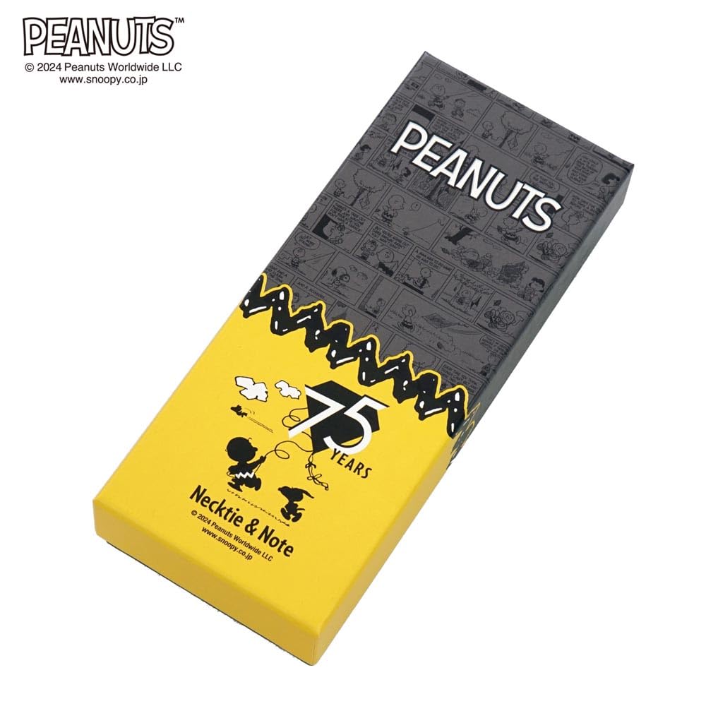 Набор «Связанный галстук и блокнот Peanuts» (PEANUTS 75-летие Простой дизайн) PNDW1139 Темно-синий