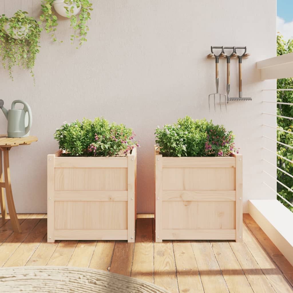Planters 2 pcs Solid Pine Wood