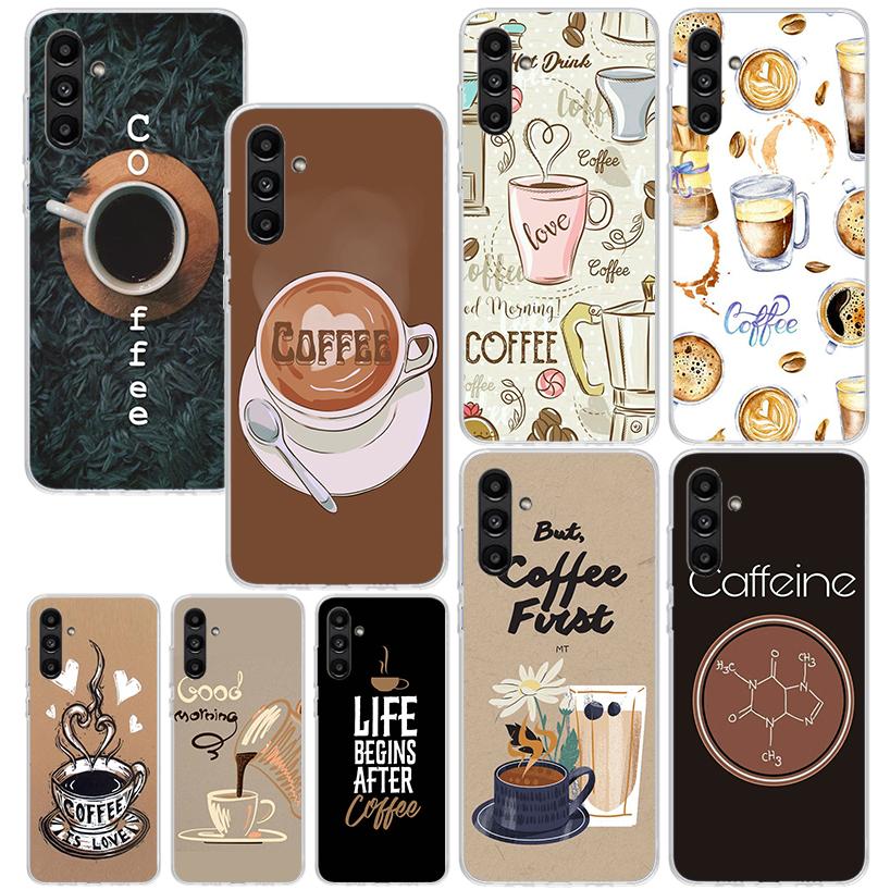 Coffee Wine Cup Phone Case For Samsung Galaxy A15 A25 A35 A55 A14 A24 A34 A54 A13 A23 A33 A53 A12 A22 A32 A52 A05S A04S A03S