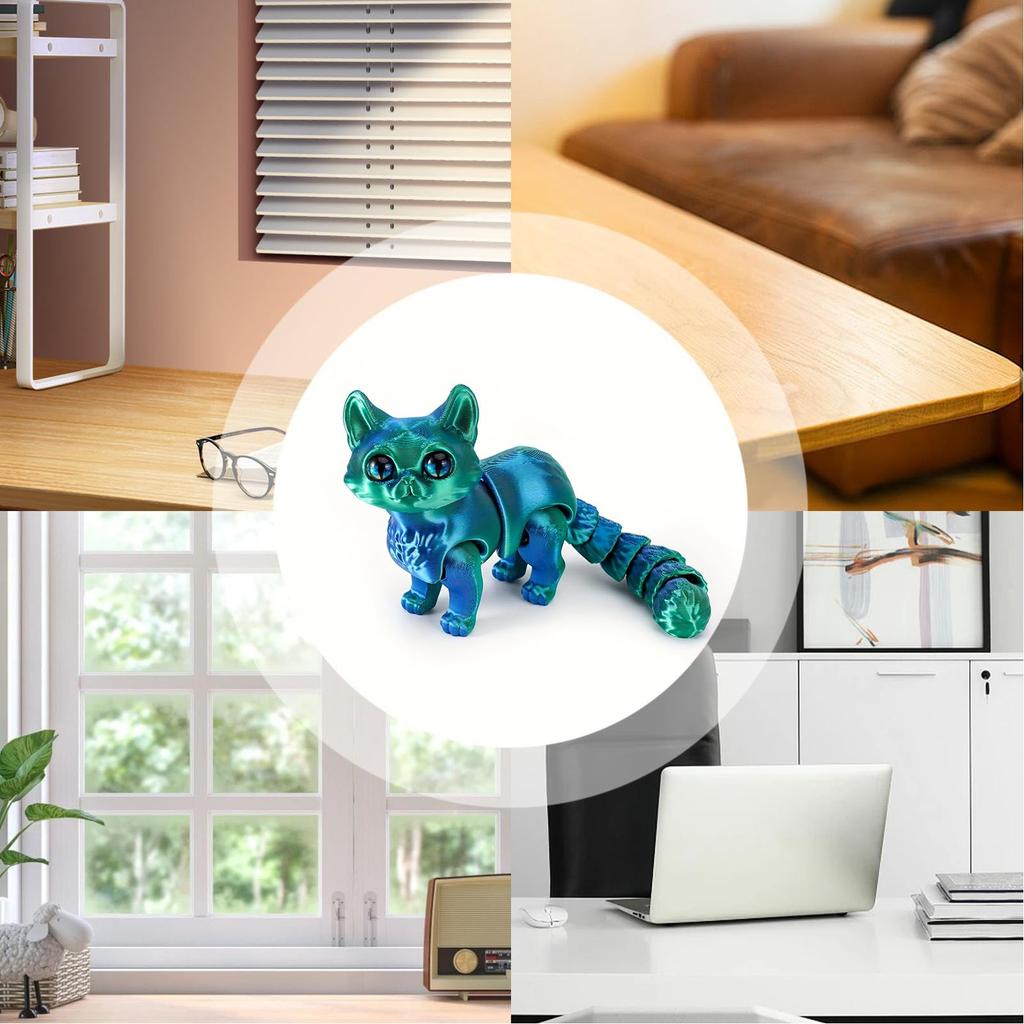 3D-печатные кошки, 3D-животные для снятия стресса, настольные украшения, подходящие для офисных работников, и маленькие украшения для взрослых