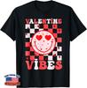 Groovy Smile Face Valentine Vibes Men Women Kids Funny Meme T-Shirt